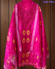 SD1141 - Linen Digital Printed Unstitched Suit with Crochet Lacing & Tasselled Dupatta