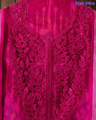 SD1141 - Linen Digital Printed Unstitched Suit with Crochet Lacing & Tasselled Dupatta