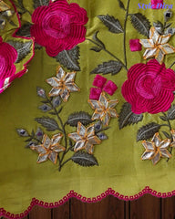 SD1106 - Shimmer Tissue Unstitched Suit with Gotta Work, Embroidery & Scalloped Embroidery Dupatta –