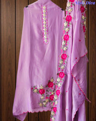 SD1106 - Shimmer Tissue Unstitched Suit with Gotta Work, Embroidery & Scalloped Embroidery Dupatta