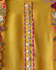 SD1106 - Shimmer Tissue Unstitched Suit with Gotta Work, Embroidery & Scalloped Embroidery Dupatta