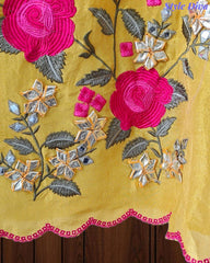 SD1106 - Shimmer Tissue Unstitched Suit with Gotta Work, Embroidery & Scalloped Embroidery Dupatta