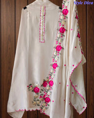 SD1106 - Shimmer Tissue Unstitched Suit with Gotta Work, Embroidery & Scalloped Embroidery Dupatta