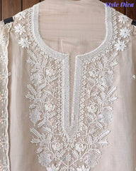 SD1145 - Mul Cotton Unstitched Suit with Cut Dana, Sequin Work & Matching Embellished Dupatta