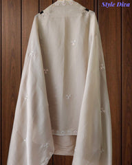 SD1145 - Mul Cotton Unstitched Suit with Cut Dana, Sequin Work & Matching Embellished Dupatta