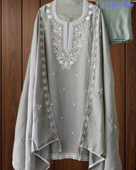 SD1145 - Mul Cotton Unstitched Suit with Cut Dana, Sequin Work & Matching Embellished Dupatta