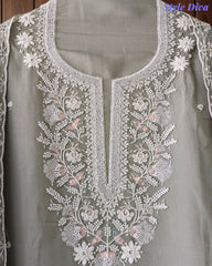 SD1145 - Mul Cotton Unstitched Suit with Cut Dana, Sequin Work & Matching Embellished Dupatta