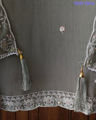 SD1145 - Mul Cotton Unstitched Suit with Cut Dana, Sequin Work & Matching Embellished Dupatta