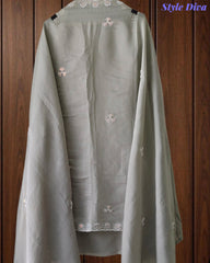 SD1145 - Mul Cotton Unstitched Suit with Cut Dana, Sequin Work & Matching Embellished Dupatta