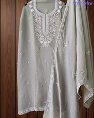 SD1145 - Mul Cotton Unstitched Suit with Cut Dana, Sequin Work & Matching Embellished Dupatta