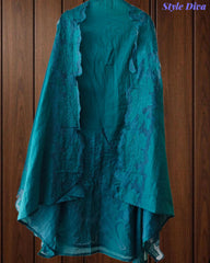 SD1138 - Elegant Crush Mul Cotton Unstitched Suit with Laser Cut Embroidery & Applique Dupatta