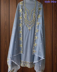 SD1148 - Elegant Mul Cotton Unstitched Suit with Colorful Embroidery on Kurta & Dupatta –