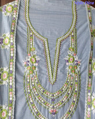 SD1148 - Elegant Mul Cotton Unstitched Suit with Colorful Embroidery on Kurta & Dupatta –