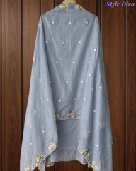SD1148 - Elegant Mul Cotton Unstitched Suit with Colorful Embroidery on Kurta & Dupatta –
