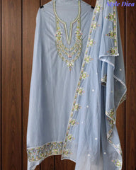 SD1148 - Elegant Mul Cotton Unstitched Suit with Colorful Embroidery on Kurta & Dupatta –