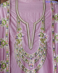 SD1148 - Elegant Mul Cotton Unstitched Suit with Colorful Embroidery on Kurta & Dupatta