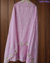 SD1148 - Elegant Mul Cotton Unstitched Suit with Colorful Embroidery on Kurta & Dupatta