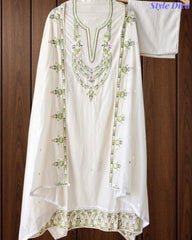 SD1148 - Elegant Mul Cotton Unstitched Suit with Colorful Embroidery on Kurta & Dupatta