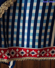 SD1109 - Premium Gajji Silk Digital Printed Unstitched Suit with Hand Work & Georgette Border Dupatta