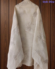 SD1105-Crush Shimmer Tissue Unstitched Suit with Embroidered Scalloped Daman & Matching Dupatta