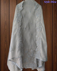SD1105-Crush Shimmer Tissue Unstitched Suit with Embroidered Scalloped Daman & Matching Dupatta –