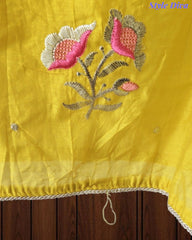 SD1120 - Crush Mul Cotton Block Print Unstitched Suit with Pita Embroidery Detailing