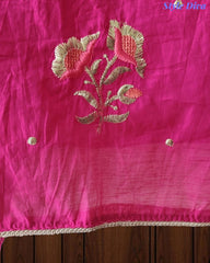 SD1120 - Crush Mul Cotton Block Print Unstitched Suit with Pita Embroidery Detailing