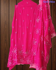 SD1125 - Organza Unstitched Suit with Mirror Highlighting, Embroidered Dupatta & Scalloped Edges