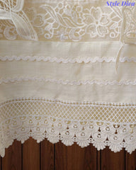 SD1133 - Pakistani Style Khadi Cotton  Unstitched Suit with Overall Crochet Lacing on Kurta & Dupatta