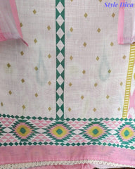 SD1118 -Linen Cotton Digital Printed Unstitched Suit with Mirror Work, Pearl Highlighting & Dupatta