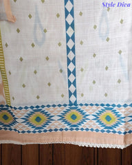 SD1118 -Linen Cotton Digital Printed Unstitched Suit with Mirror Work, Pearl Highlighting & Dupatta