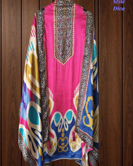 Gajji Silk Digital Printed Unstitched Suit with Mirror Highlighting & Matching Dupatta