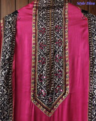Gajji Silk Digital Printed Unstitched Suit with Mirror Highlighting & Matching Dupatta