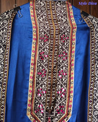 Gajji Silk Digital Printed Unstitched Suit with Mirror Highlighting & Matching Dupatta