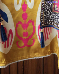 Gajji Silk Digital Printed Unstitched Suit with Mirror Highlighting & Matching Dupatta