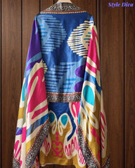 Gajji Silk Digital Printed Unstitched Suit with Mirror Highlighting & Matching Dupatta