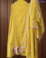 SD1101 - Mul Cotton Unstitched Suit with Parsi Embroidery, Embroidered Kurta & Matching Dupatta
