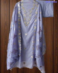 SD1136 - Mul Cotton Unstitched Suit with Pita Work, Block Print Dupatta & Matching Kurta