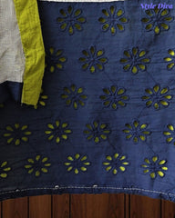 SD1131 - Cotton Schiffli Unstitched Suit with Crochet Lacing & Four-Side Border Chiffon Dupatta