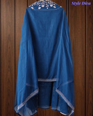 SD1127 - Mul Cotton Unstitched Suit with Laser Cut Work, Overall Embroidery & Matching Embroidered Dupatta