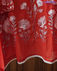 SD1127 - Mul Cotton Unstitched Suit with Laser Cut Work, Overall Embroidery & Matching Embroidered Dupatta