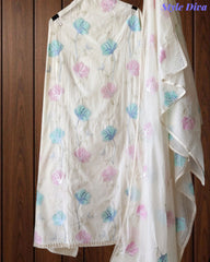 SD1122 - Pure Cotton Overall Embroidered Unstitched SuitA With Embroidered Dupatta