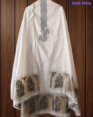 Designer Jamdani Cotton Banarasi Weave Unstitched Suit for Festive & Party Wear