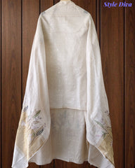 Jamdani Cotton Banarasi Unstitched Suit with Colorful Embroidery, Traditional Weaves & Matching Dupatta