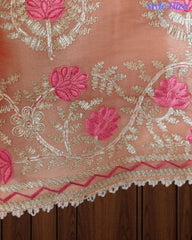 Shimmer Tissue Unstitched Suit with Gotta Work, Embroidery & Matching Embellished Dupatta