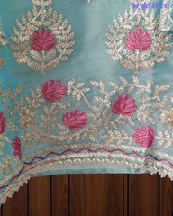 SD1201.   Shimmer Tissue Unstitched Suit with Gotta Work, Embroidery & Matching Embellished Dupatta