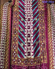 Gajji Silk Digital Printed Unstitched Suit with Mirror Highlighting & Matching Dupatta