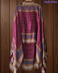 Gajji Silk Digital Printed Unstitched Suit with Mirror Highlighting & Matching Dupatta