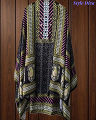 Gajji Silk Digital Printed Unstitched Suit with Mirror Highlighting & Matching Dupatta
