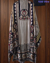 Gajji Silk Digital Printed Unstitched Suit with Mirror Highlighting & Matching Dupatta